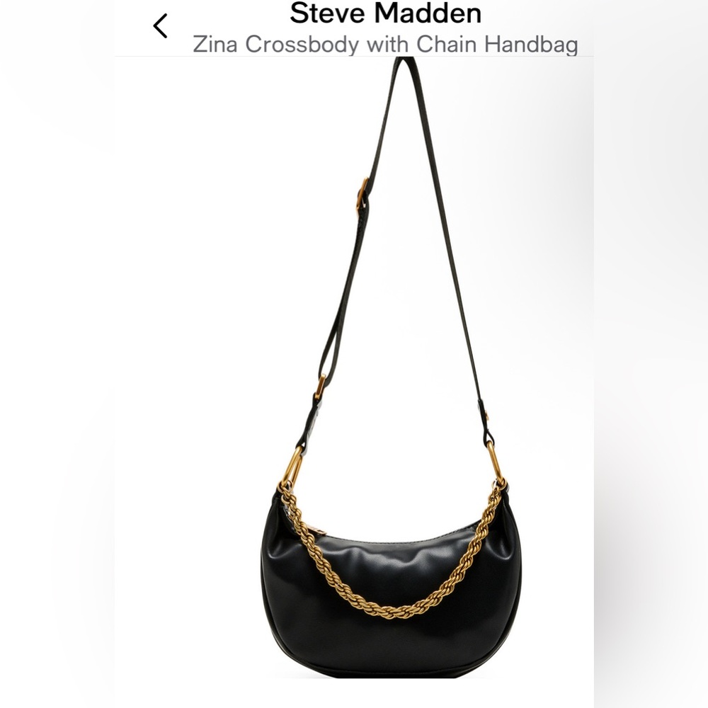 Steve MaddenZina Moon Shaped C/B With Chain Bag.